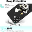USLAI Case for iPhone 16, with Cute Pattern Design, Slim Fit, Shockproof Soft TPU Protective Cover, Supports Wireless Charging - Boxy Cat