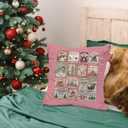 Pink Vintage Christmas Pillow Covers, Winter Holiday Pillow Covers 18x18, for Women Girls, Winter Holiday Pillows Decorative Decor Decorations Pillows for Couch Sofa