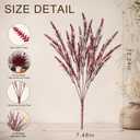 HyeFlora Artificial Fake Outdoor Plants for Fall Decoration, 8PCS Faux Wheat Grass Greenery Shurbs UV Resistant Fake Plant for Planter Home Garden Porch Window Box (Burgundy)