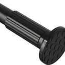 Tension Curtain Rod 51-128 Inch (4.25-10.5Ft), ZOCONE Shower Curtain Rod No Drilling for Bathroom, Outdoor Curtain Rods for Patio, Heavy Duty Long Curtain Rods for Window Room Divider Closet Rod Black