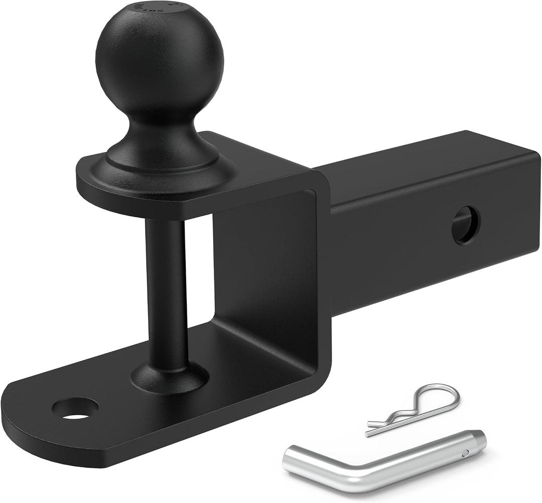 RETURE ATV UTV Trailer Hitch for 2 inch Receiver, 3-in-1 Multi ATV/UTV Hitch Towing Ball Mounts, 2 inch Ball 3500 LBS, Winch Strap Loop 6700 LBS with 5/8" Hitch Pin and Clip