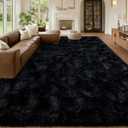 Mugorn Black Area Rugs 10x14 Living Room, Large Fluffy Rugs for Bedroom