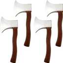 4 Pieces Foam Axe Toy Brown Fake Hatchet Realistic Ax Props for Adults Kids Halloween Costume Party Supplies (Color Set 4)