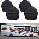 Tire Covers for RV Wheel, Set of 4: Motorhome, Wheel Covers Waterproof Soft Vinyl Tire Protectors Tire Covers Fits 36" to 39" Tire Diameters