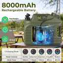 Portable Camping Shower with Water Jug, 8000mAh Rechargeable Camp Shower Kit, IPX8 Waterproof Pump, Adjustable Shower Head, Portable Shower for Camping, Pet Bath, Car Wash, Plant Watering, 5 Gallon