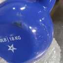 Vinyl Coated Cast Iron Strength Training Kettlebells for Home Gym Exercises, Fitness, Full Body Workout Equipment, Push Ups, and Grip Strength, H. 40LB - Dark Blue Vinyl Coated