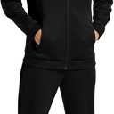 MoFiz Men's Tracksuits Sweatsuits for Men Athletic Set 2 Piece Track Suits Jogging Casual Warm Up Full Zip Running Sports Black M