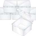 Jetec 6 Pieces Mini Plastic Clear Beads Storage Containers Box for Collecting Small Items, Beads, Jewelry, Business Cards, Game Pieces, Crafts (2.5 x 2.5 x 1.6 Inch)