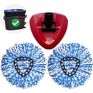 【3-Pack】Cedar Mop Head, Perfect Fit for O Cedar Rinse Clean Mop Replace Head, 2 Ultra-Absorbent Microfiber Mop Refills with 1 Base for Floor & Wall Cleaning