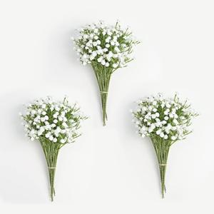 Yastouay Babys Breath Artificial Flowers, 10Pcs Fake White Babys Breath Flowers Artificial Bulk, Real Touch Faux Babies Breath Gypsophila Bouquet for Wedding Floral Arrangement Party Decor
