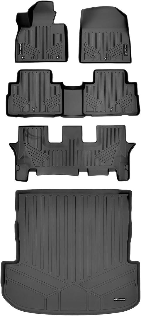 SMARTLINER All Weather Custom Fit Floor Mats 2nd Row Liner Compatible with 2020-2025 Hyundai Palisade