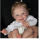 Angelbaby Real Newborn Reborn Baby Happy Girl Doll 20Inch Realistic Handmade Soft Weighted Body Silicone Baby Doll Super Cute Mouth Open Toddler Companion Toys