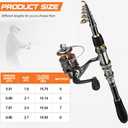 PLUSINNO Fishing Rod, Telescopic Fishing Rod and Reel Combo, Collapsible Travel Fishing Pole Rod Starter Kit, Carbon Fiber Fishing Rods and 12 +1 Bearings Stainless Steel, Fishing Gifts for Men Adults