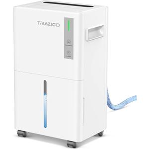 1500 Sq.ft Dehumidifier for Basement, Trazico 21 Pint Dehumidifiers for Home Large Room with Drain Hose, Smart Humidity Control, 3 Modes, 24H Timer, Auto Defrost, Ideal for Bedrooms, Bathroom, White
