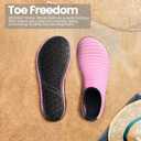 SEEKWAY Water Shoes Women Men Adult Quick-Dry Aqua Socks Barefoot Non Slip for Beach Swim River Pool Lake surf Black SK002(U) (6.5-7.5 Women/5.5-6.5 Men, 1e-stripe Pink-2)