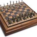 AMEROUS 14 inches Wooden Chess Set with Metal Chess Pieces / 2.5'' King/Storage for Chessmen/Gift Package/Instructions/Classic Board Game, 14 inches by 14 inches