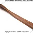 Bamber Wooden Shoe Horn Wood Shoehorn with Handle for Seniors Women Men Kids, 17.7'' Long, Black Walnut