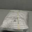 MooMee Striped Duvet Cover Set 100% Washed Cotton Linen Like Textured Breathable Durable Soft Comfy (White Tannish Linen Grey Wide Stripes, Queen 90"x90")