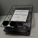 Sweet Home Collection Metal, Plasic ,Dish Drainer Drain Board and Utensil Holder Simple Easy to Use, 12" x 19" x 5", Black