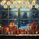 24 Pcs Spanish Christian Ornaments Religious Wooden Hanging Christian for Christmas Tree Nativity Scene for Pastor Church Members Church Baptism Decor