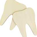 30 Pack 4 Inch Wood Tooth Cutouts Unfinished Wood Tooth Crafts Wooden Tooth Hanging Ornaments DIY Tooth Craft Gift Tags for Home Party Decoration