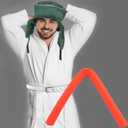 Funtery 3 Pcs Christmas Costumes Include Winter Faux Fur Green Trapper Hat White Robe Belt and Solid Orange Hose for Men Women Christmas Cosplay Party