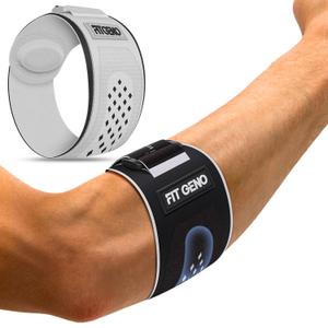 Fit Geno Elbow Brace for Tennis & Golfer's Elbow: Adjustable Elbow Strap for Tendonitis Pain Relief with Compression Pad - Support for Sports Men and Women - Forearm 10''-15.5'', 1 Pack (Black), Size: Women's L-3XL / Men's M-2XL