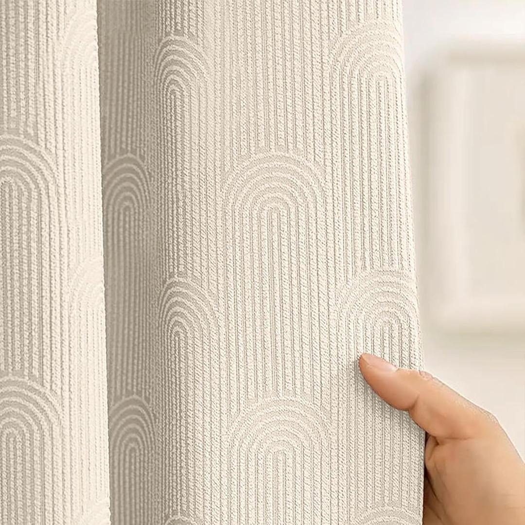 Boho Cotton Shower Curtain Morden Mid Centery Minimalist Shower Curtain,Beige,72 * 72