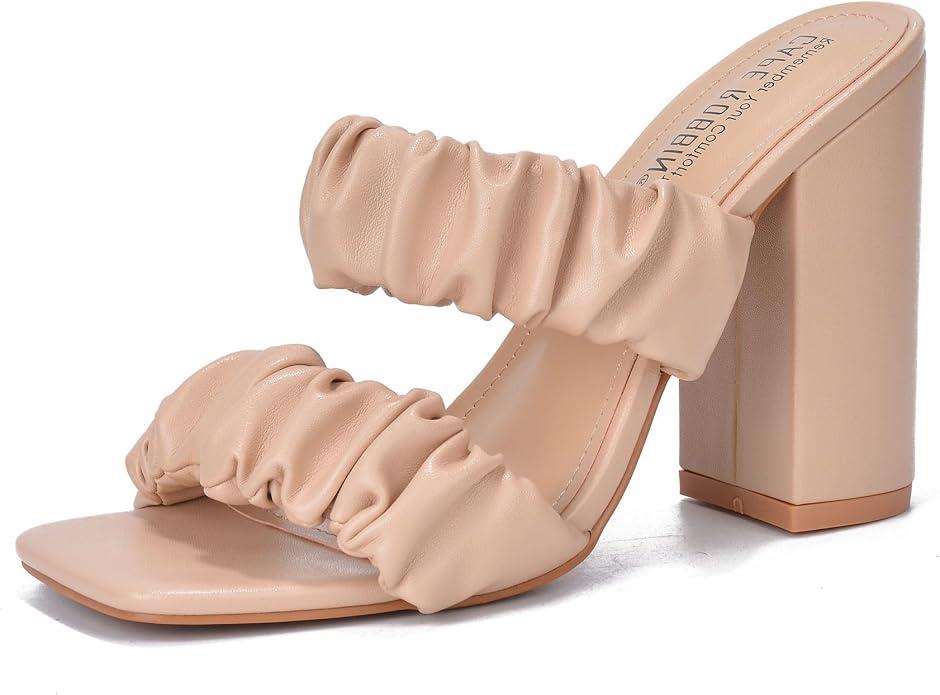 Cape Robbin Women's Chunky High Heels - Strappy Square Open Toe Sandals (RIE Del), 10
