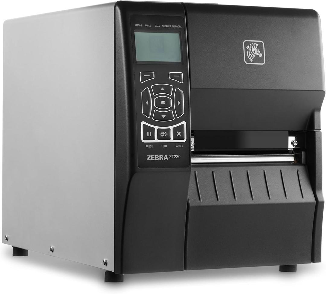 Zebra ZT230 Thermal Industrial Printer 4"| 203 DPI | No Ink Required | Auto Peel Labels | USB, Serial, Ethernet | LCD Screen Thermal Transfer
