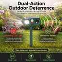 2026 Solar Ultrasonic Animal Repeller Motion Activated Deer, Cat, Rabbit & Squirrel Deterrent with LED Flashing Lights, Weatherproof Outdoor Repellent for Yard, Garden, Lawn & Farm (2 Pack, Green)