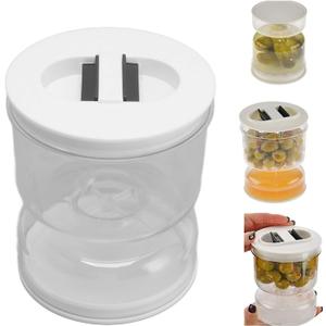 Pickle Jar with Strainer Flip, Pickle and Olive Hourglass Container, Pickle Flip Jar Separated from Wet and Dry, Upside Down Pickle Storage Holder for Airtight Food Storage
