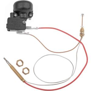 Outdoor Patio Heater Thermocouple Sensor and Tip Over Switch, with M8 x 1 End Connection Nuts, M6 x 0.75 Thermocouple Head Thread and 2 Screw Nuts, 16.2" Length Wire and 0.25'' Flat Terminal