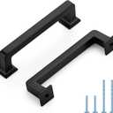 HOME EDIT 10 Pack 3-3/4 Inch Matte Black Cabinet Handles Solid Zinc Alloy Pulls for Kitchen Cupboard & Drawer Hardware