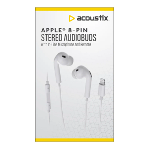 Acoustix Premium Sound Stereo Buds with Apple 8-Pin Connector