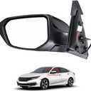 3 Pins Left Driver Side Door Mirror Black Compatible with 2016-2021 Honda Civic LX SE Sport with Power Mirror Manual Folding Non-Heat Match Replaces 76258-TBA-A02ZA HO1320283