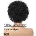 INSTASTYLE Headband Wig Human Hair Wigs for Black Women Pixie Cut Wig Put on and Go Glueless Wig Short Curly Headband Wigs 150% Density Natural Black 6 Inch