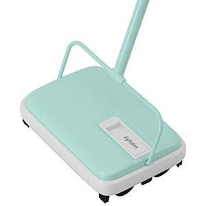 Eyliden Carpet Sweeper, Mini Size Lightweight Hand Push - No Noise, Non-Electric, Easy Manual Sweeping Only for Carpet Cleaning (Mint)