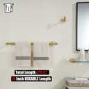 JQK Towel Bar Brushed Gold, 20.5 Inch 304 Stainless Steel Thicken 0.8mm Towel Rack Bathroom, Towel Holder Wall Mount, Useable Length 18 Inch 2 Pack, TB110L18-BG-P2