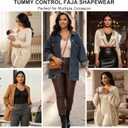 SHAPERX Women's Fajas Colombianas Shapewear Postpartum Tummy Control Arm Slimming Full Body Shaper with Zipper Crotch, L