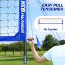 Haokelball Outdoor Volleyball Net Set for Backyard, 32FT Regulation, 3-Level Adjustable Height & Anti-Sag Tension System, Heavy Duty Thick Poles, Includes Volleyball, Pump, Boundary Line and Carry Bag