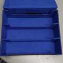 Mlikero Card Deck Case, 1800+ Trading Card Storage Box with 10 Dividers and 3 Foam Stoppers, Leather Magnetic Closure Commander Deck Box Fit for YuGiOh, MTG and Sport Cards(Black&Blue)