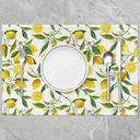 Lemon Pattern Table Place Mat, 18"x12" Lemon Floral Placemat for Decor Summer Fruit Placemat for Kitchen Dining Table Decor Indoor Outdoor Nature
