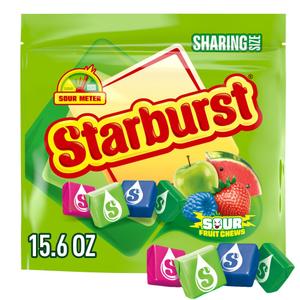 STARBURST Sour Chewy Candy Fruit Chews, Share Size Resealable 15.6 Oz Bag (EXP 01/01/27)