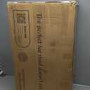 Nathan James Gracie Modern Counter Height Bar Stool with Back, Counter Stool Upholstered Chair with Natural Textured Linen and Brushed Wooden Legs, Cream Boucle/Dark Brown