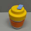 CHAKO LAB Insulated Travel Coffee Mug, Double vacuum wall,Easy to Grip,BPA free,Yellow lid,14 OZ