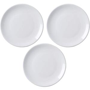 Porcelain Appetizer Plates Set of 3, 5 Inch White Dessert Salad Plates, Small Dinner Plates for Sides Snack Sauce, Kitchen Ceramic Serving Dishes