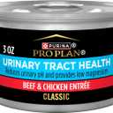 Purina Pro Plan Urinary Tract Health Beef and Chicken Entree Classic Cat Food - (Pack of 24) 3 oz. Pull-Top Cans (EXP 06/01/28)