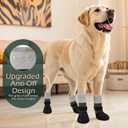 EXPAWLORER Anti Slip Dog Socks to Prevent Licking Paws, Dog Shoes for Hot Pavement, Dog Booties for Hardwood Floors, Dog Boots & Paw Protectors with Grippers for Small Medium Large Senior Dogs Black L
