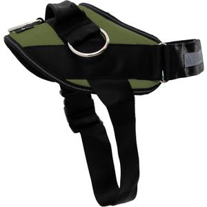 ShawnCo Essential Dog Harness, No-Pull Pet Vest with 3 Leash Clips, No Choke, Reflective, Adjustable and Padded, for Easy Walking and Training for Small, Medium and Large Dogs (Olive Green, L)